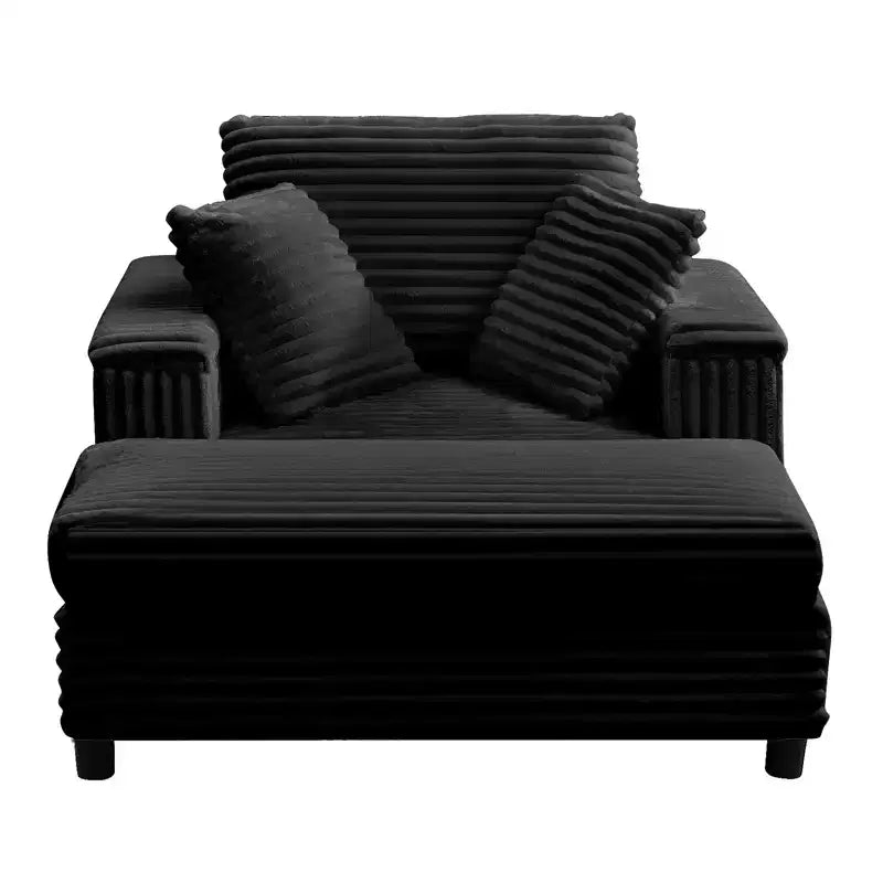 43 W Oversized Chaise Lounge Chair Indoor with Ottoman