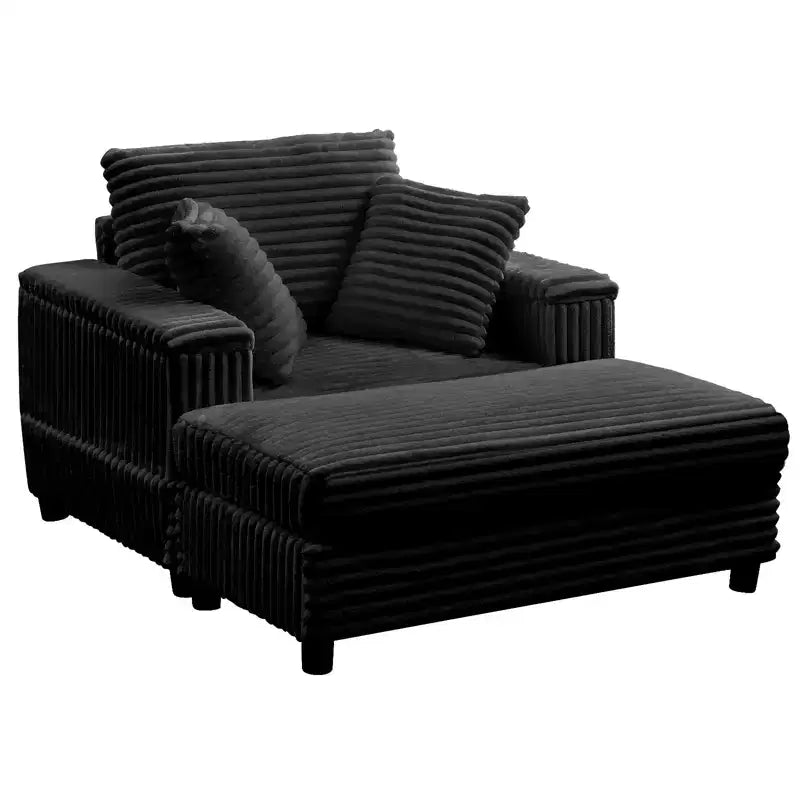 43 W Oversized Chaise Lounge Chair Indoor with Ottoman