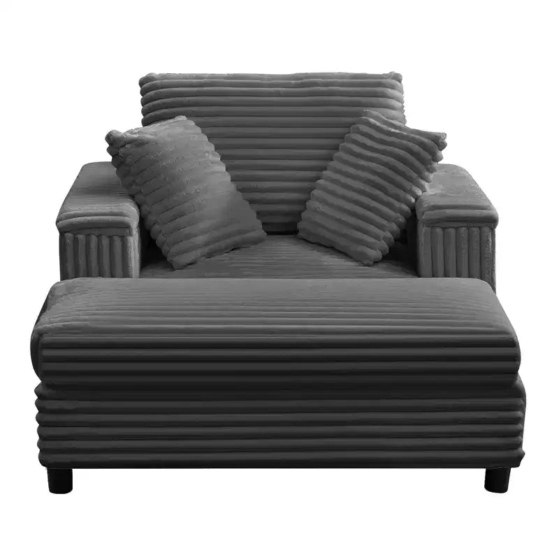 43 W Oversized Chaise Lounge Chair Indoor with Ottoman