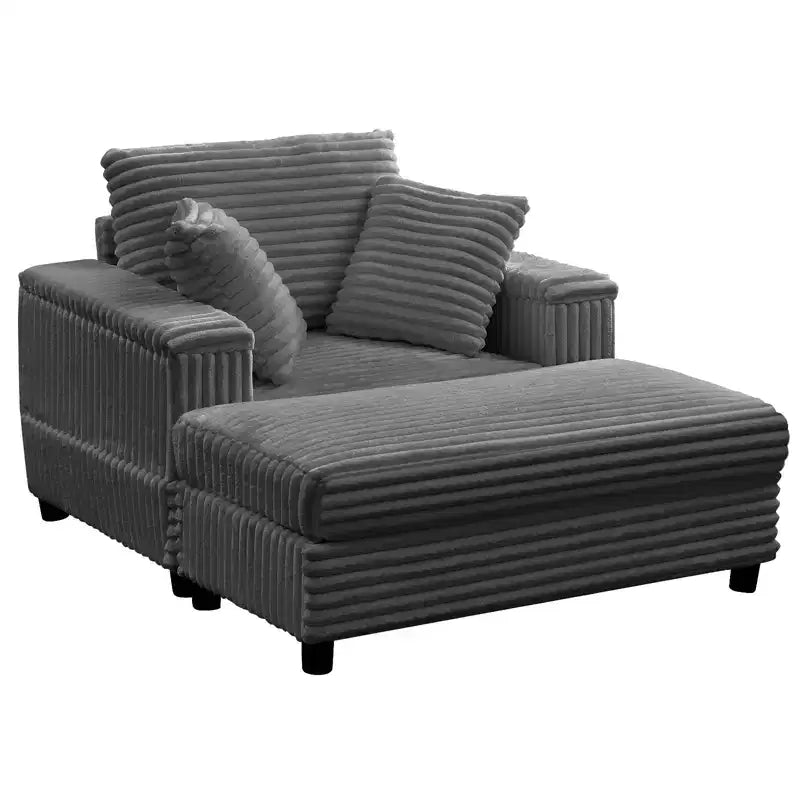 43 W Oversized Chaise Lounge Chair Indoor with Ottoman