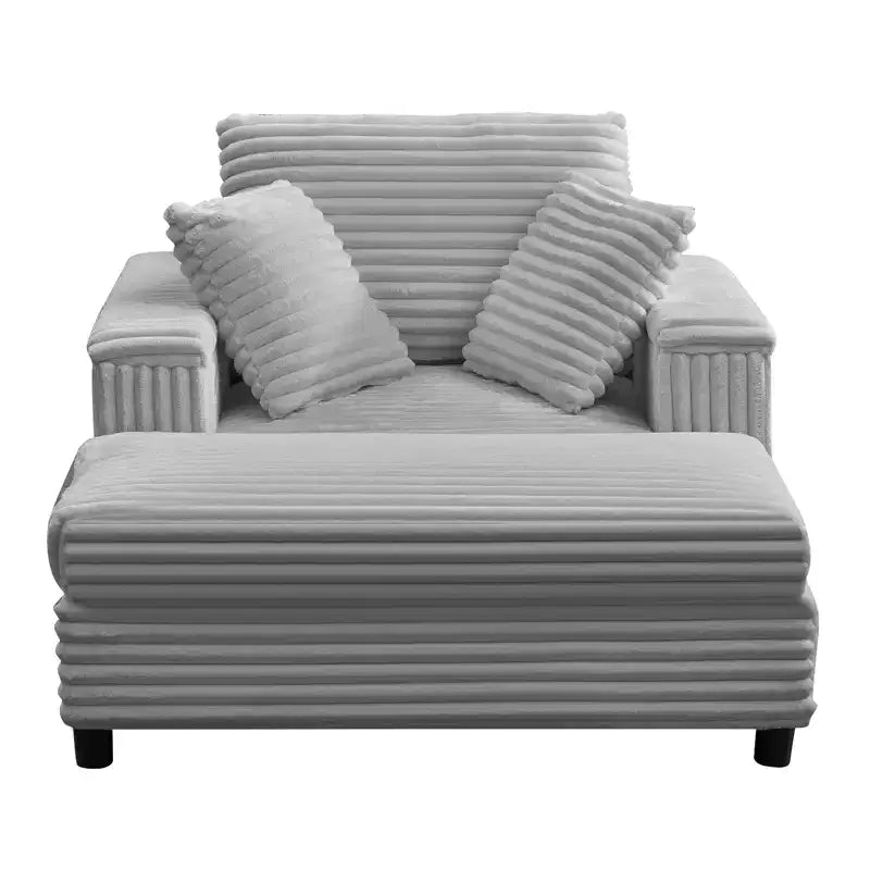 43 W Oversized Chaise Lounge Chair Indoor with Ottoman