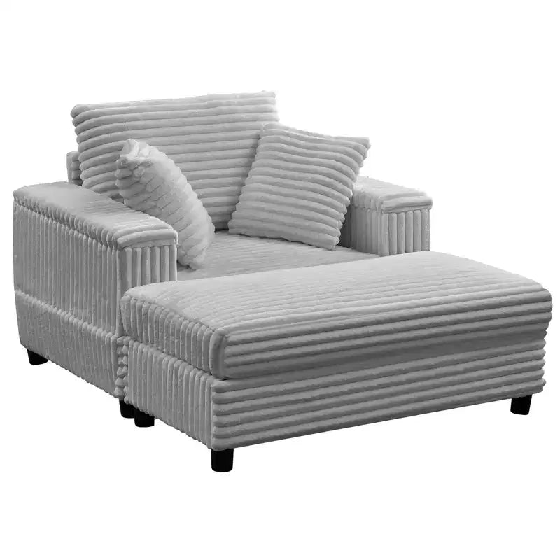 43 W Oversized Chaise Lounge Chair Indoor with Ottoman