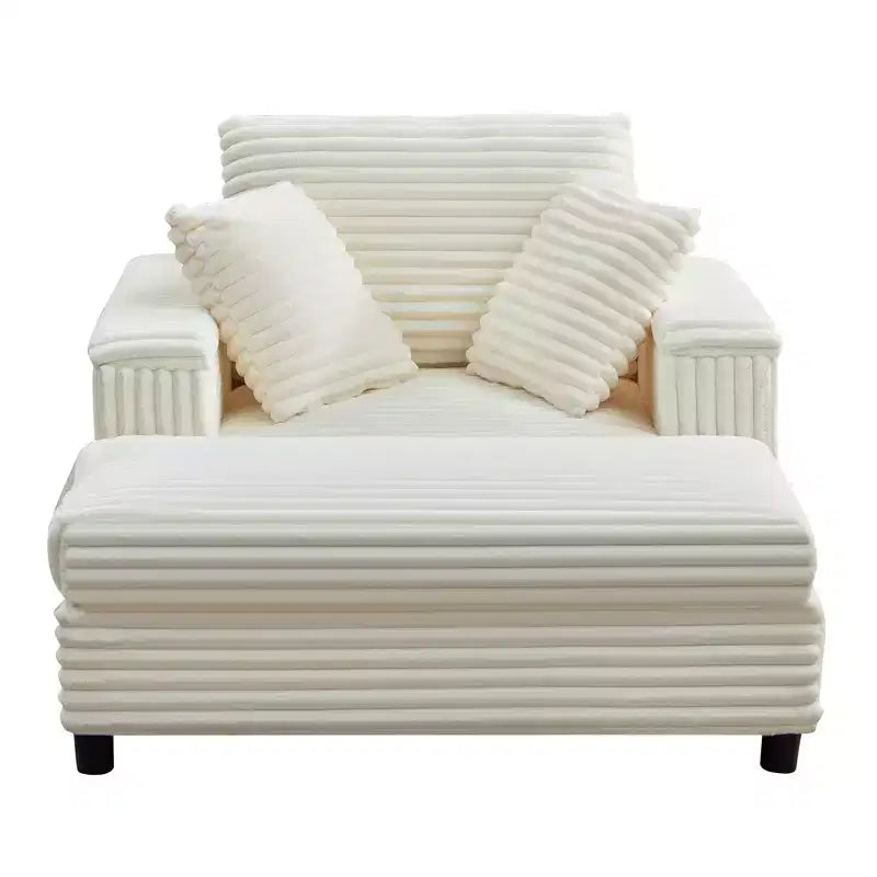 43 W Oversized Chaise Lounge Chair Indoor with Ottoman