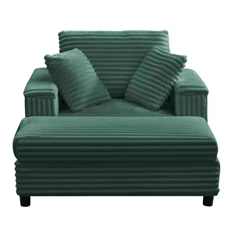 43 W Oversized Chaise Lounge Chair Indoor with Ottoman