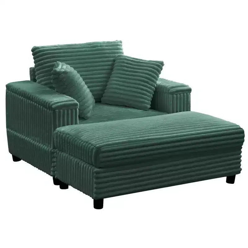 43 W Oversized Chaise Lounge Chair Indoor with Ottoman