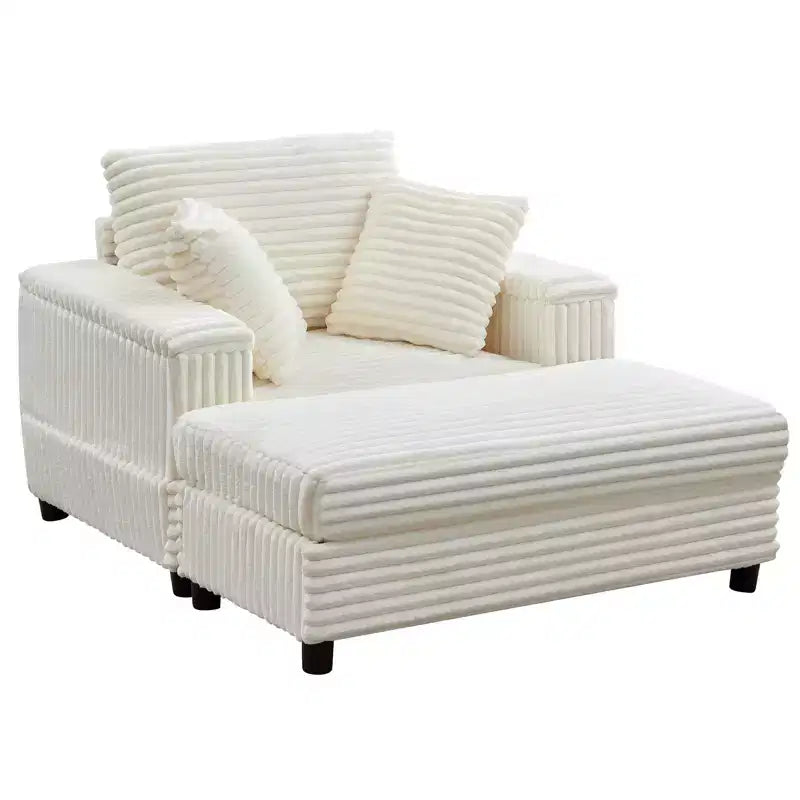 43 W Oversized Chaise Lounge Chair Indoor with Ottoman