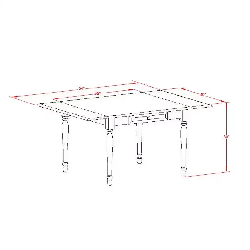 Rectangular Table 36X54 With 2 Drop Leaves Leaf