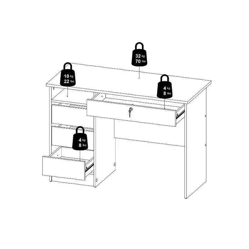 29.76 in.H Beige Color Wood Writing Desks with Concealed Storage Compartment