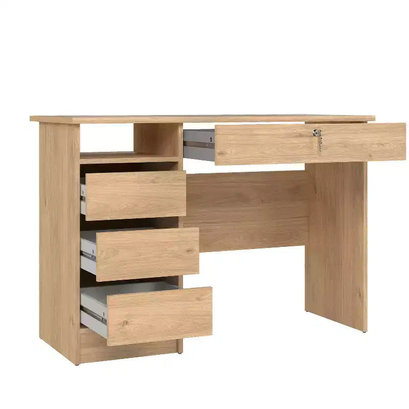29.76 in.H Beige Color Wood Writing Desks with Concealed Storage Compartment