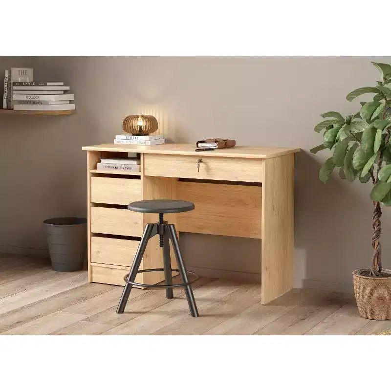 29.76 in.H Beige Color Wood Writing Desks with Concealed Storage Compartment