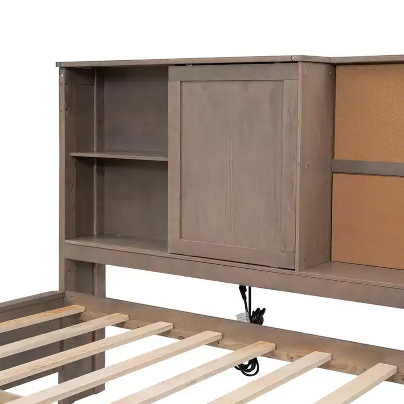 Byron Twin Size Lounge Daybed with Storage Shelves and USB Ports
