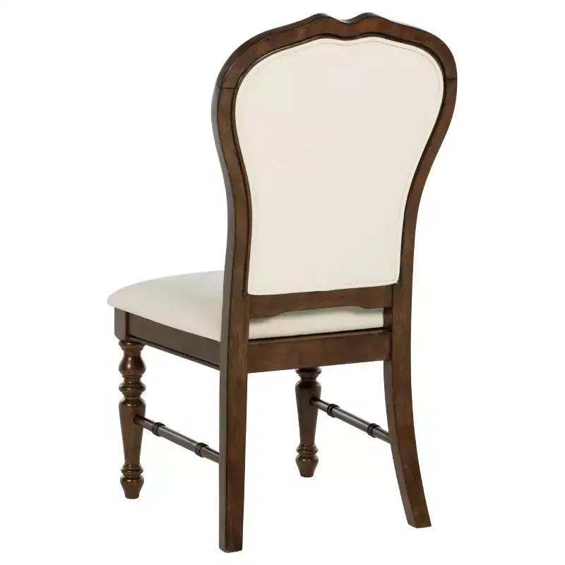 Bennett Upholstered Fabric and Wood Dining Chairs with Rounded Backs and Turned Legs (Set of 2)