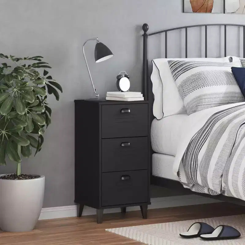 Bedside Cabinet Accent End Table Bedroom Furniture Solid Wood Pine