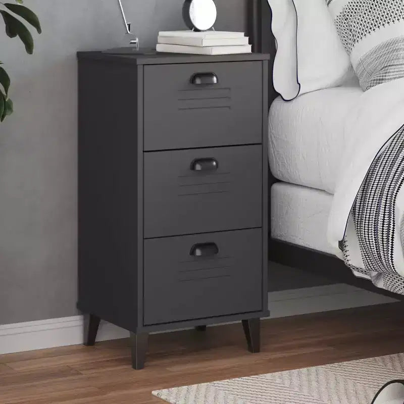 Bedside Cabinet Accent End Table Bedroom Furniture Solid Wood Pine