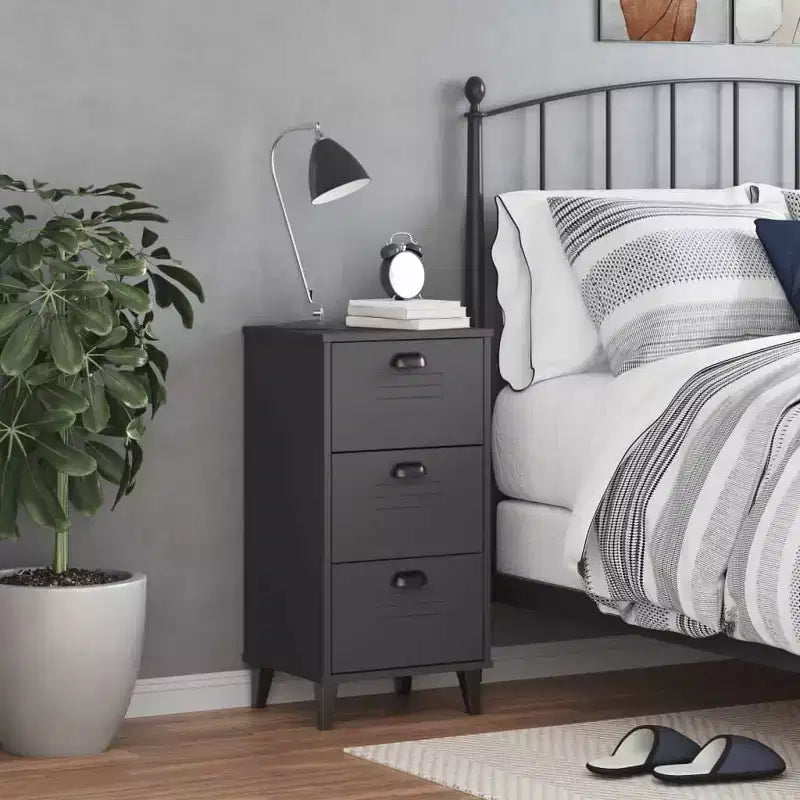Bedside Cabinet Accent End Table Bedroom Furniture Solid Wood Pine