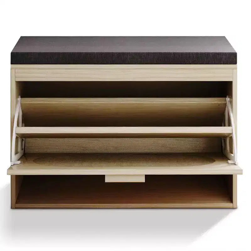 | Real Rattan Upholstered Storage Bench