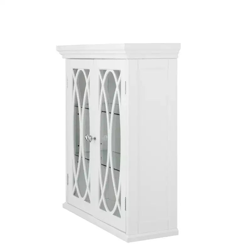 Florence 2 Door Wooden Removable Wall Cabinet with Adjustable Shelves, White