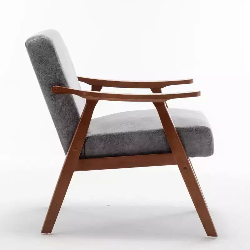 Accent Chairs for Bedroom, Mid-Century Modern Chair, Solid Wood Frame, Accent Chair Extra-Thick Backrest, Wingback Chair, Reading Room