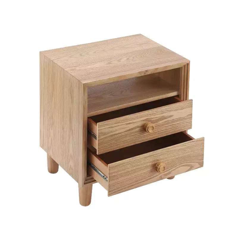 Ramona Modern Nightstand with 2 Drawers and Open Shelf