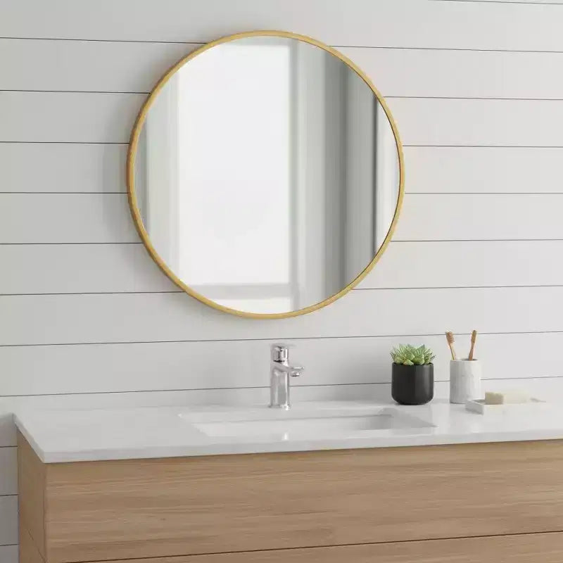 20 Gold Aluminum Round Framed Bathroom Vanity Mirror