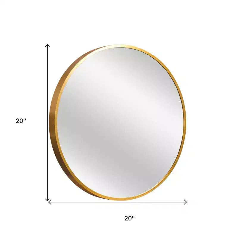 20 Gold Aluminum Round Framed Bathroom Vanity Mirror