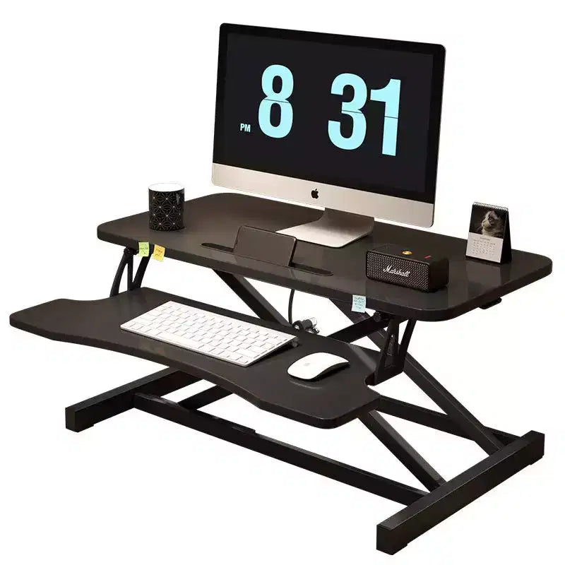 32-inch Desk Converter Adjustable Height Sit-Stand Desk, Dual Monitor Computer Workstation, Standing Desk with Wide Keyboard Tray