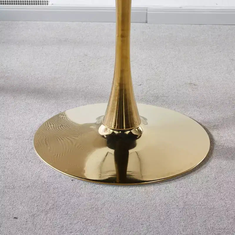 31.5-inch Tulip Table Mid-Century Dining Table with Round MDF Table Top and Metal Legs, for 2-4 People