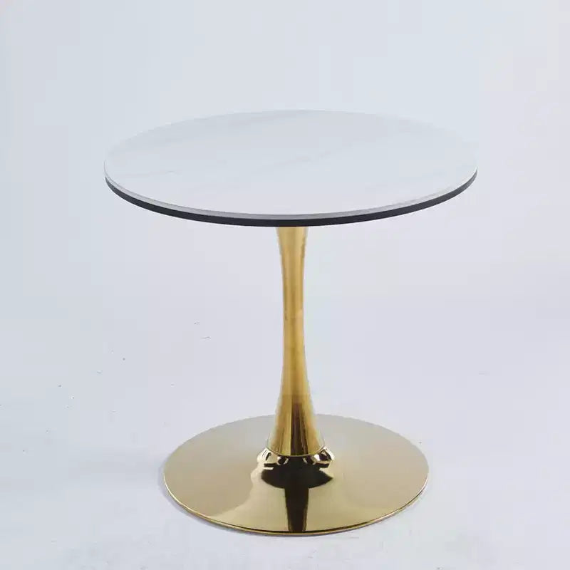 31.5-inch Tulip Table Mid-Century Dining Table with Round MDF Table Top and Metal Legs, for 2-4 People