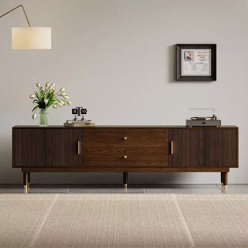 78.7Mid-century Modern Tv Cabinet Entertainment Center With Storage Drawers, Living Room Bedroom Media Cabinet Walnut