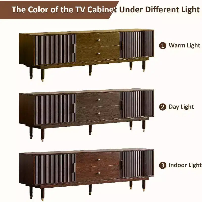 78.7Mid-century Modern Tv Cabinet Entertainment Center With Storage Drawers, Living Room Bedroom Media Cabinet Walnut