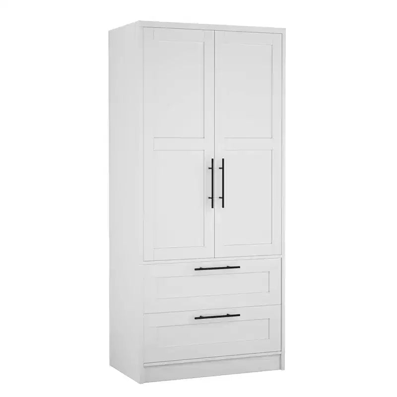 Modern Wooden Bedroom Wardrobe, Freestanding Wardrobe Clothing Storage Cabinet with Door and Shelves, Easy Assembly, for Bedroom, Laundry Room