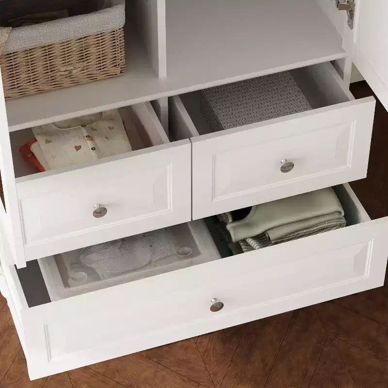 Wardrobe Closet 2 Door 3 Drawer with Tall Legs