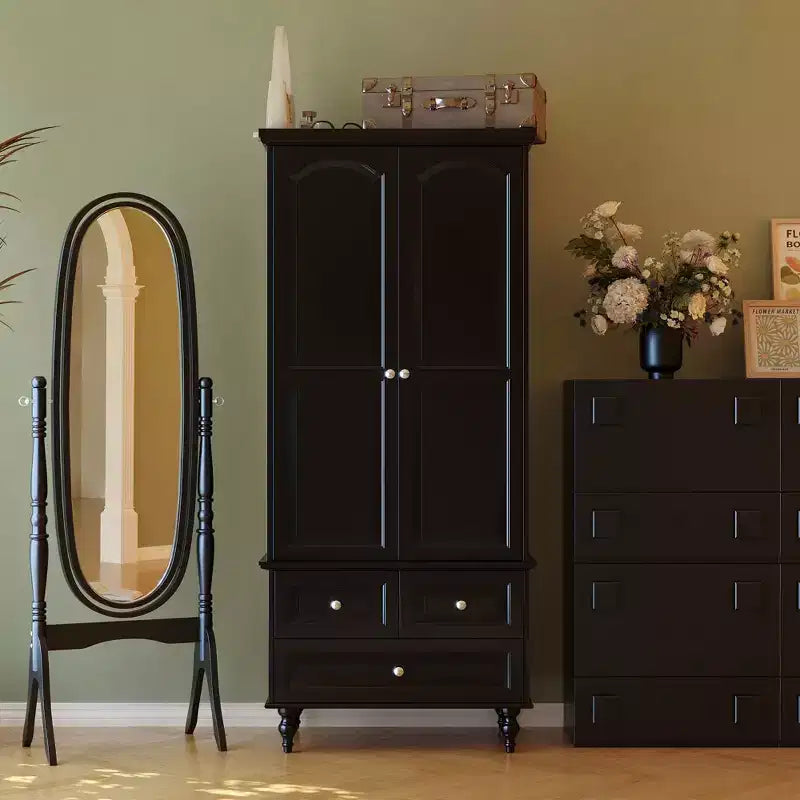 Wardrobe Closet 2 Door 3 Drawer with Tall Legs