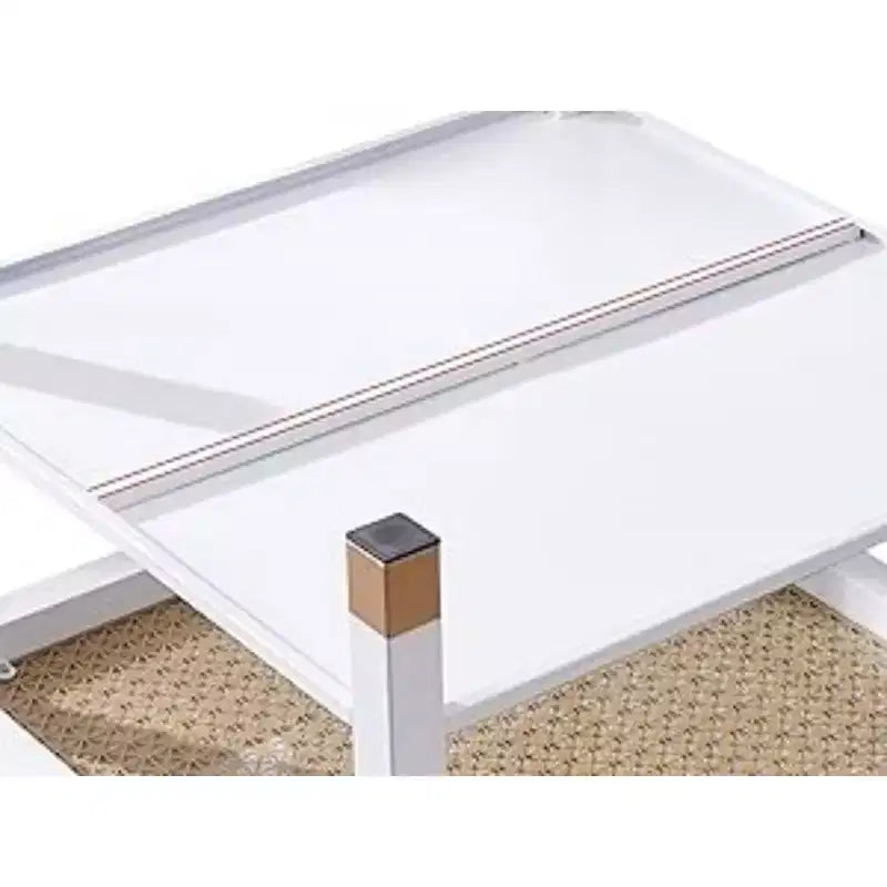 Everett Gold Mesh Glass Coffee Table with Metal Frame